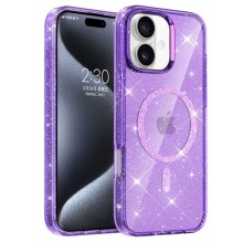 Чехол TPU Eclipse Sparkle (MagFit) для Apple iPhone 16 (6.1") – Фиолетовый