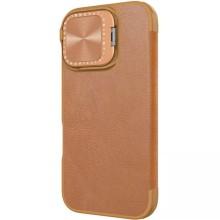 Шкіряний чохол-книжка Nillkin Qin Prop для Apple iPhone 16 (6.1") – Коричневий