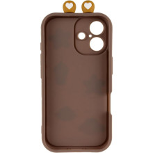 Чехол TPU Toys Case with Ears для Apple iPhone 16 (6.1") – Коричневый