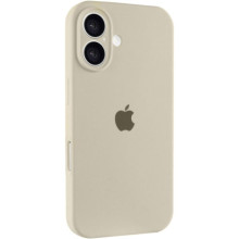 Чехол Silicone Case Full Camera Protective (AA) для Apple iPhone 16 (6.1") (Бежевый)