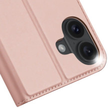 Чехол-книжка Dux Ducis с карманом для визиток для Apple iPhone 16 (6.1") – Rose Gold