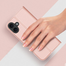 Чехол-книжка Dux Ducis с карманом для визиток для Apple iPhone 16 (6.1") – Rose Gold