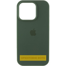 Чехол Silicone Case (AA) Logo with MagSafe для Apple iPhone 16 (6.1") – Зеленый