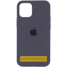 Чехол Silicone Case (AA) Logo with MagSafe для Apple iPhone 16 (6.1") – Серый