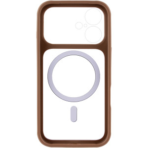 Чохол TPU+PC GETMAN Moon Clear with MagSafe для Apple iPhone 16 (6.1") – Brown