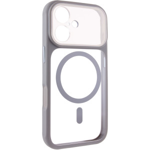 Чохол TPU+PC GETMAN Moon Clear with MagSafe для Apple iPhone 16 (6.1") – Сірий