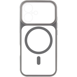 Чохол TPU+PC GETMAN Moon Clear with MagSafe для Apple iPhone 16 (6.1") – Сірий