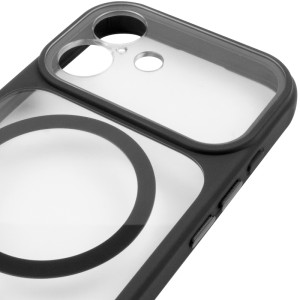 Чохол TPU+PC GETMAN Moon Clear with MagSafe для Apple iPhone 16 (6.1") – Чорний