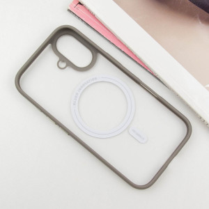 TPU+PC чехол Blueo Skin Friendly Frosted with Magnetic Fit для Apple iPhone 16 (6.1") (Серый)