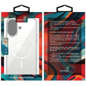 Чохол TPU Ummi transparent with Magnetic Fit для Apple iPhone 16 (6.1") – Прозорий