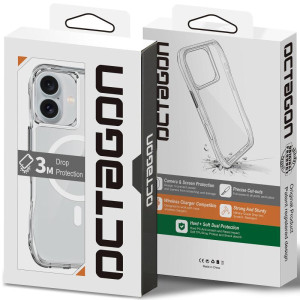 Чохол TPU Space Octagon with Magnetic Fit для Apple iPhone 16 (6.1") – Прозорий