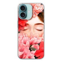 Чехлы (ART) Цветы на iPhone 16 (VPrint) (Глаза в цветах)