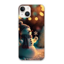 Чехлы на Новый Год iPhone 16 (Снеговик праздничный)