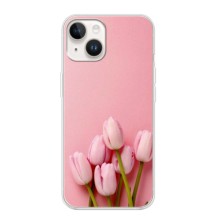 Чехлы с картинкой (Тюльпаны) на Айфон 16 – Розовые тюльпаны