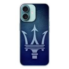 Чехлы с тематикой "Крутые машины" на iPhone 16 – Лого Maserati