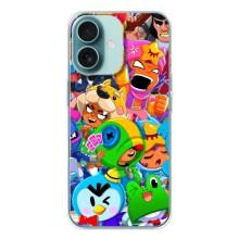 Чехол для iPhone 16 Бравл Старс (VPrint) – Герої Бравл Старс