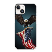 Чехол Флаг USA для iPhone 16 (Орел и флаг)