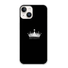 Чехол (Корона на чёрном фоне) для Айфон 16 – Белая корона