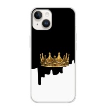 Чехол (Корона на чёрном фоне) для Айфон 16 – Золотая корона