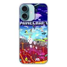 Чехол майнкрафт для iPhone 16 (MINECRAFT)