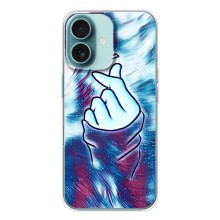 Чехол с принтом для iPhone 16 (AlphaPrint - Знак сердечка) – Радужное сердце