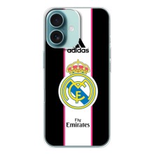 Чехол для iPhone 16 с принтом (Лого Real Madrid)