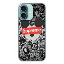 Чохол з Брендами одягу на Айфон 16 – Supreme Маус