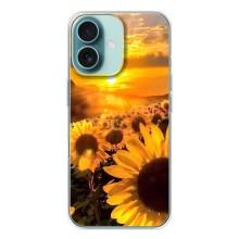 Чехол с Цветами для iPhone 16 (поле подсолнухов)