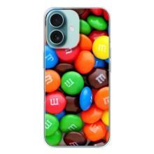 Чехол с изображением  вкусной еды для iPhone 16 – Разноцветные M&M'S