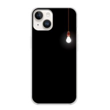 Чехол с картинками на черном фоне для iPhone 16 (Лампочка)