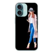 Чехол с картинкой Модные Девчонки iPhone 16 (Девушка со смартфоном)