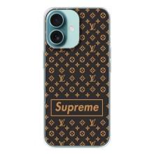 Чеохол для iPhone 16 з картинкою Supreme (AlphaPrint) – Supreme LV