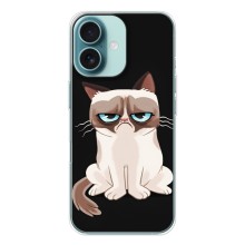 Чехол с принтом для iPhone 16 (AlphaPrint) Модные коты – Грустный кот