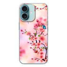 Чехол с принтом САКУРЫ на iPhone 16 – Бабочки на сакуре