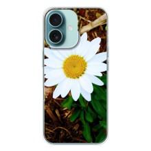 Чехол с ромашками на iPhone 16 – Белая ромашка