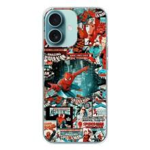Чехол Супергерой Человека Паука на iPhone 16 – Комиксы Человек Паук