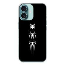Чехол Супергерой Человека Паука на iPhone 16 – Лого паука