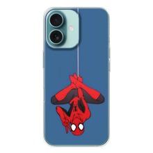 Чехол Супергерой Человека Паука на iPhone 16 – На паутине