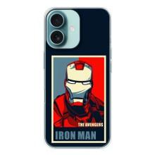 Чехол Супергерой Железный человек на iPhone 16 – Art Iron man