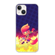 Чехол (ТПУ) с героями Бравл Старс на iPhone 16 (Пенни в огне)