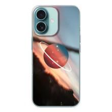Чохол (ТПУ) з планетами на iPhone 16 – Сатурн