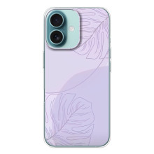 Чехол цветочный дизайн для iPhone 16 – Монстера фиолетовая