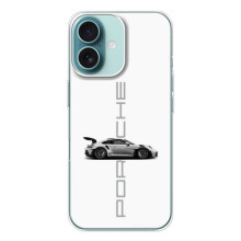 Чохол з авто Порше для iPhone 16 – білий порше