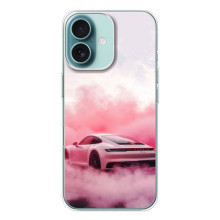 Чохол з авто Порше для iPhone 16 – Рожевий Порше