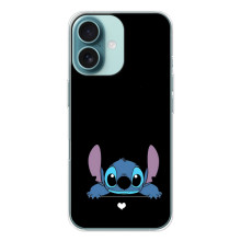 Чохол з принтом Стіч на iPhone 16 (Стіч на чорному)