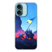 Чехол с украинским воином на iPhone 16 – Украинский прапор