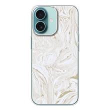 Мраморный чехол на iPhone 16 (VPrint) – Белый мрамор