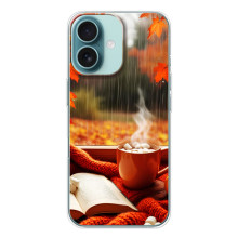 Чехол с уникальным дизайном «Осень с кофе» для iPhone 16 – Кофе и дождь