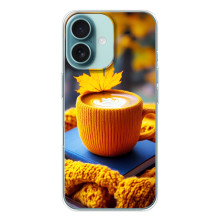Чехол с уникальным дизайном «Осень с кофе» для iPhone 16 – Кофе с жёлтым
