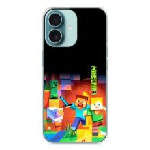 Чехлы для iPhone 16 (Персонажи Майн Крафт) – Герой Майнкрафт